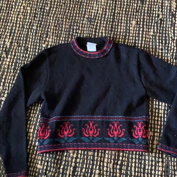 Cropped mock-turtle vintage wool sweater - Picture 4 of 6